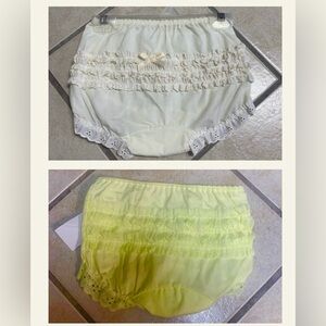 Size 9/12 Month Yellow or 5 Ivory Eyelet Ruffle Diaper Cover Panty Bloomers NWT